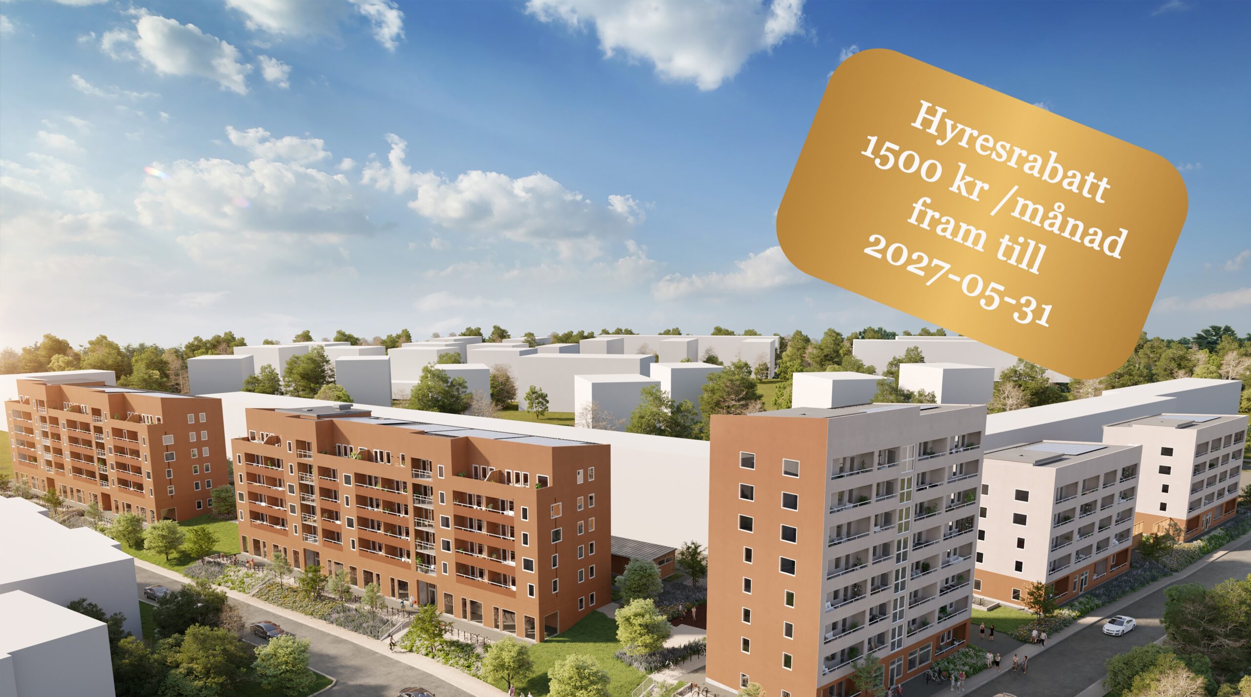 Nyproducerade hyresrätter i Västerås – Kv. Vapenrocken på Viksäng med inflyttning 2025.